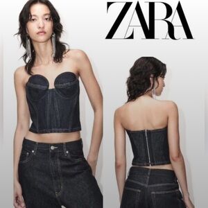 NWT ZARA DENIM BUSTIER
